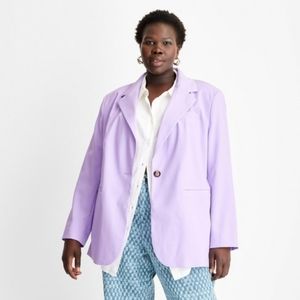Future Collective Blazer Pastel Purple Oversized Blazer Size 1X NWT Plus Size